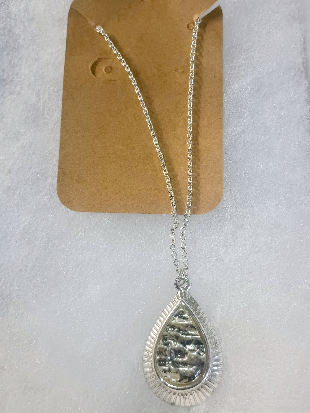 Silver Teardrop Pendant Necklace - Women Jewelry